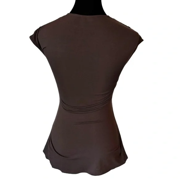 Sky Brown Reptile Print Accent Stretch Top XS - Picture 4 of 5